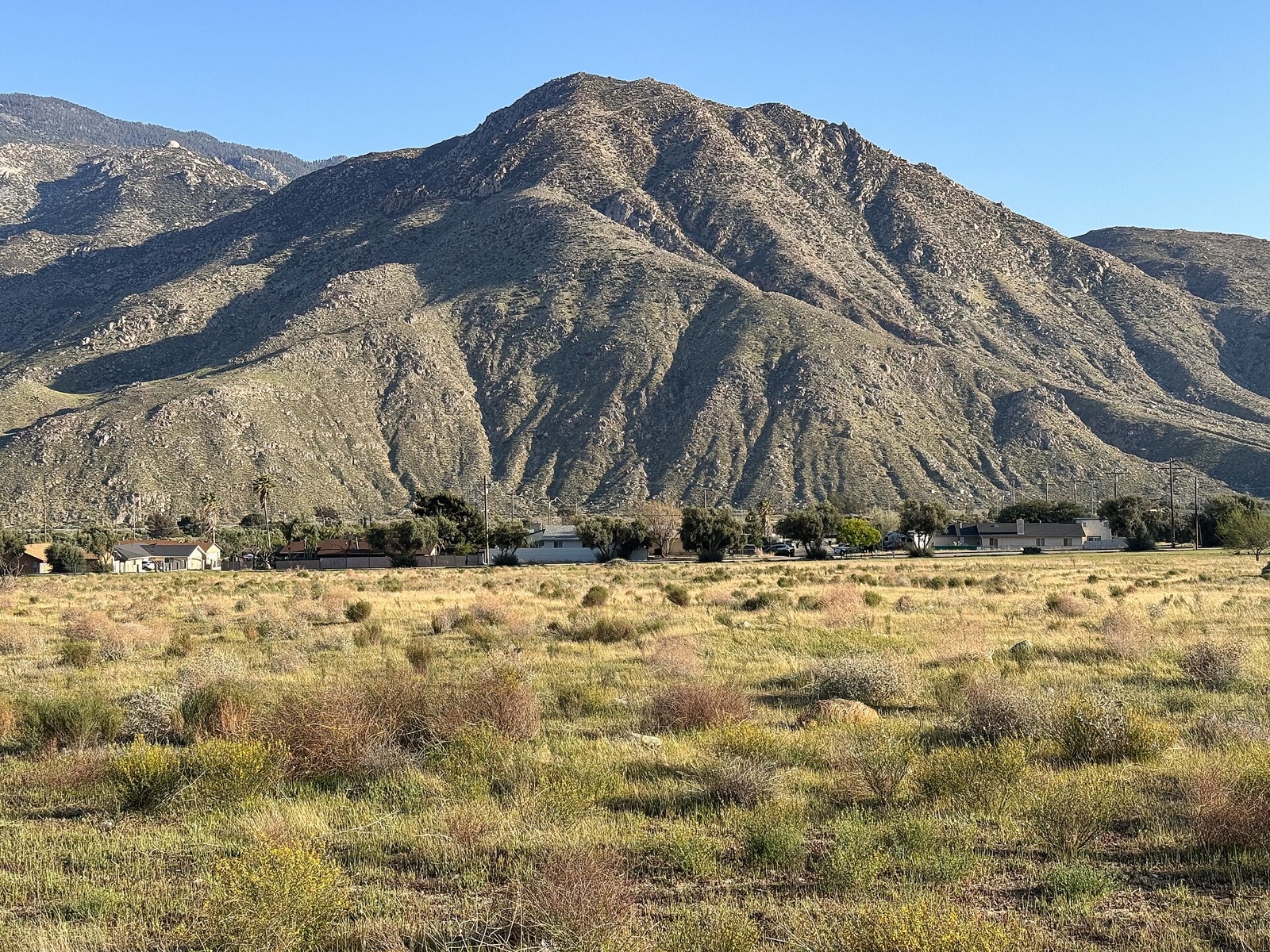 Homes in Cabazon below the rocky San Jacinto Mountains.